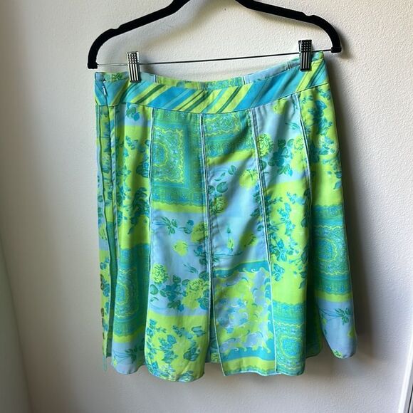 Dolce Apparel Green And Yellow Beaded Summer Skirt size M - Picture 6 of 8
